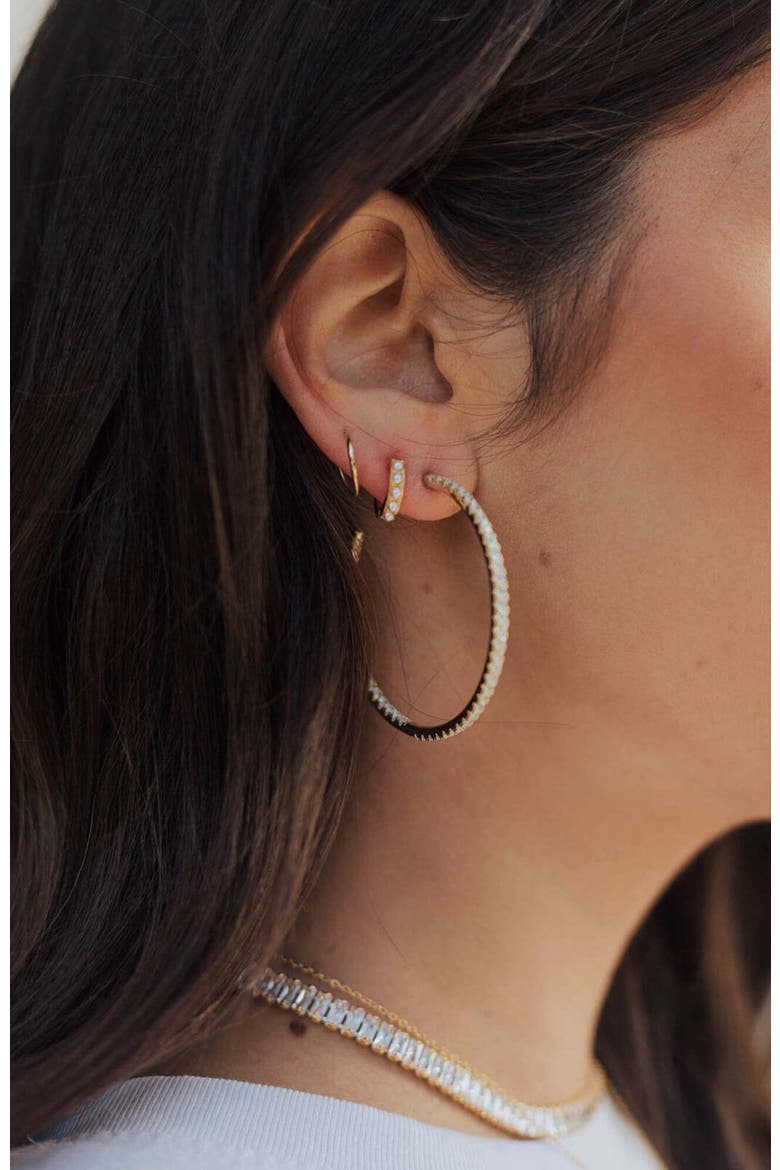 Everyday Glam Hoops, Alternate, color, Gold