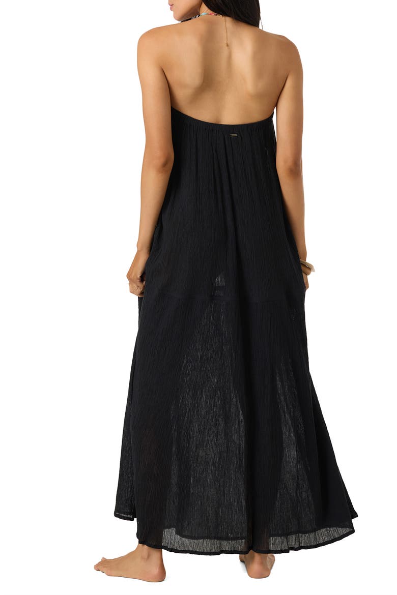 Janey Strapless Cover-Up Maxi Dress, Alternate, color, BLACK
