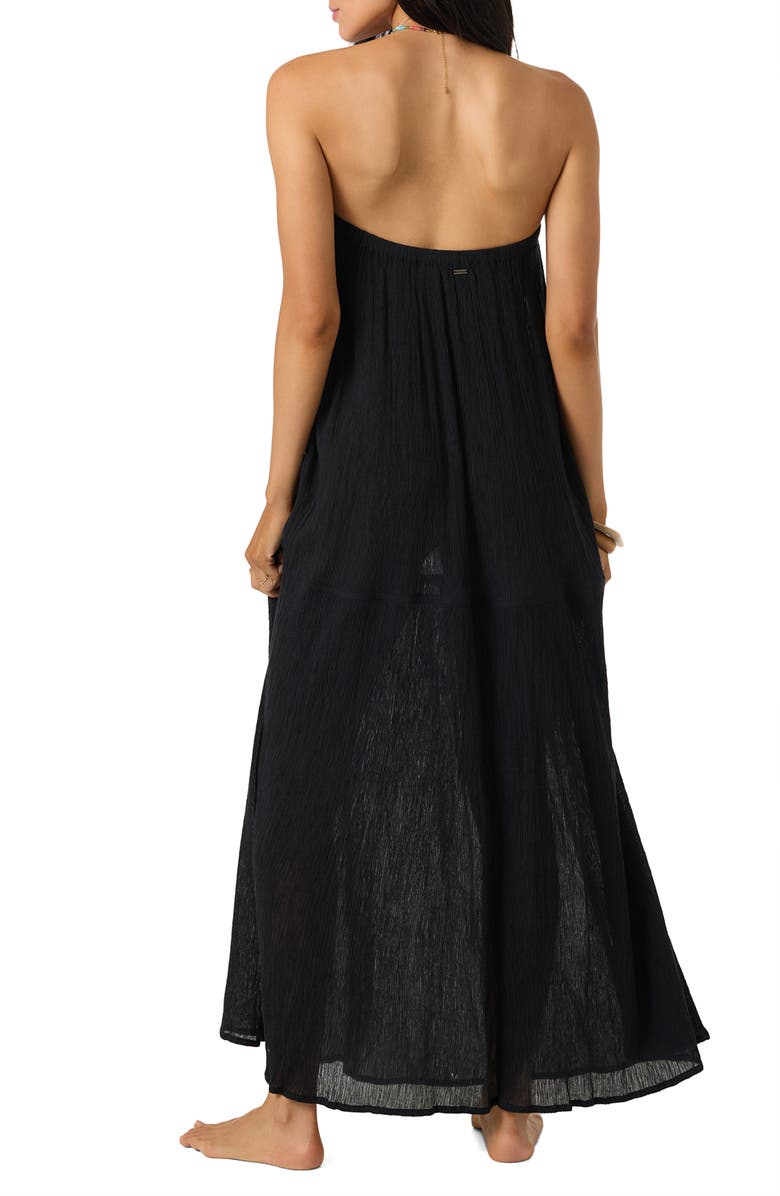 O'Neill Janey Strapless Cover-Up Maxi Dress, Alternate, color, Black