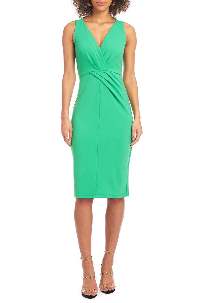 Christian Siriano Pleat Front Sleeveless Sheath Dress, Main, color,
