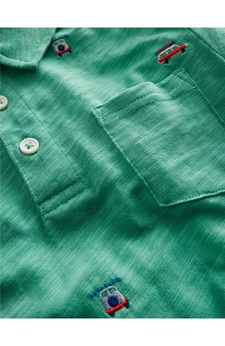 Mini Boden Kids' Cars Embroidered Cotton Polo, Alternate, color, 