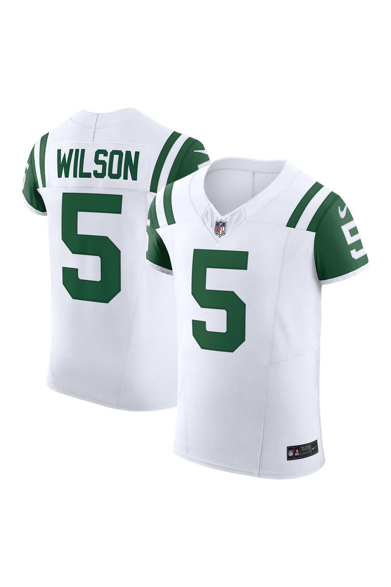 Men's Nike Garrett Wilson White New York Jets Classic Alternate Vapor F.U.S.E. Elite Jersey, Main, color, White