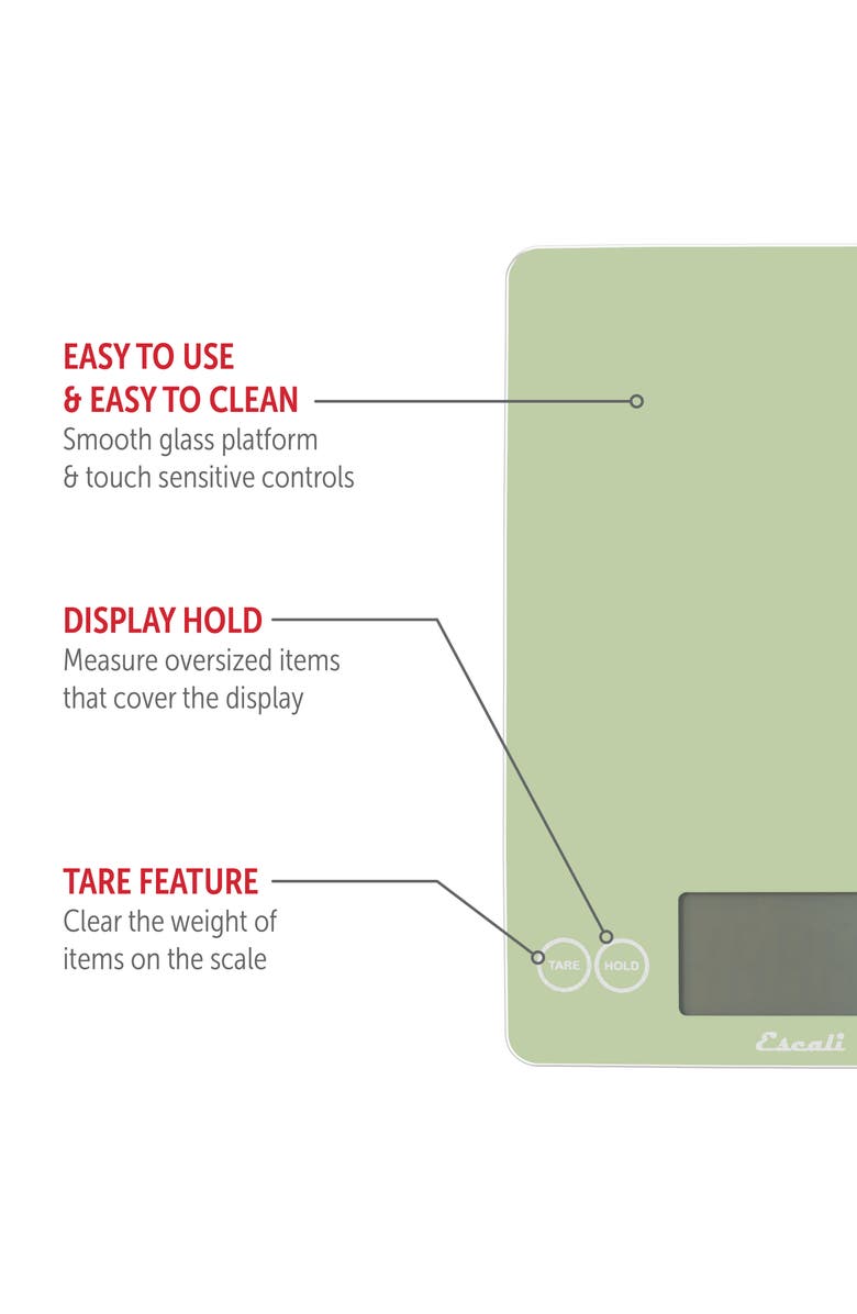 ESCALI Arti Classic Glass Digital Scale, Alternate, color, Classic Green