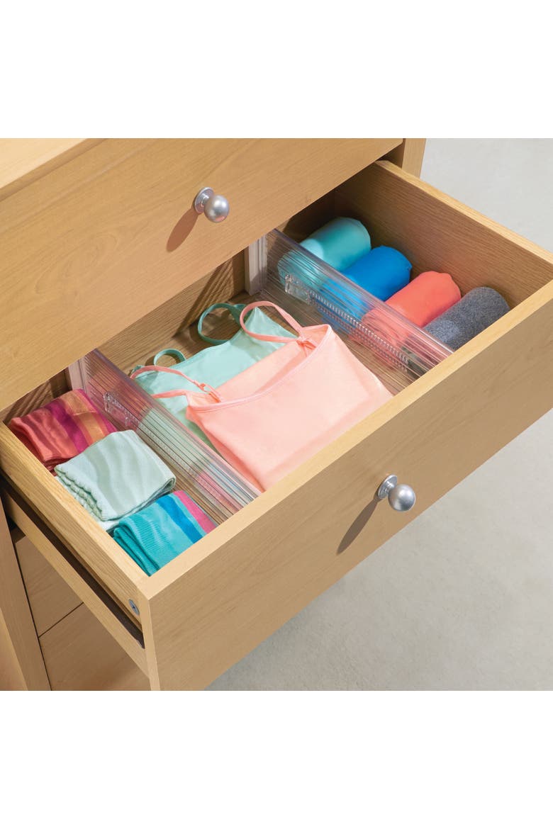 Plastic Adjustable Deep Drawer Dividers - Set of 8 - Clear, Alternate, color, Clear