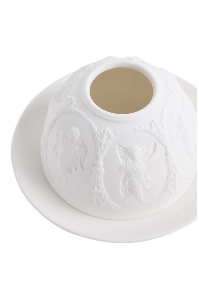 Festive Cherub Lithophane Vase & Plate Set, Alternate, color, WHITE