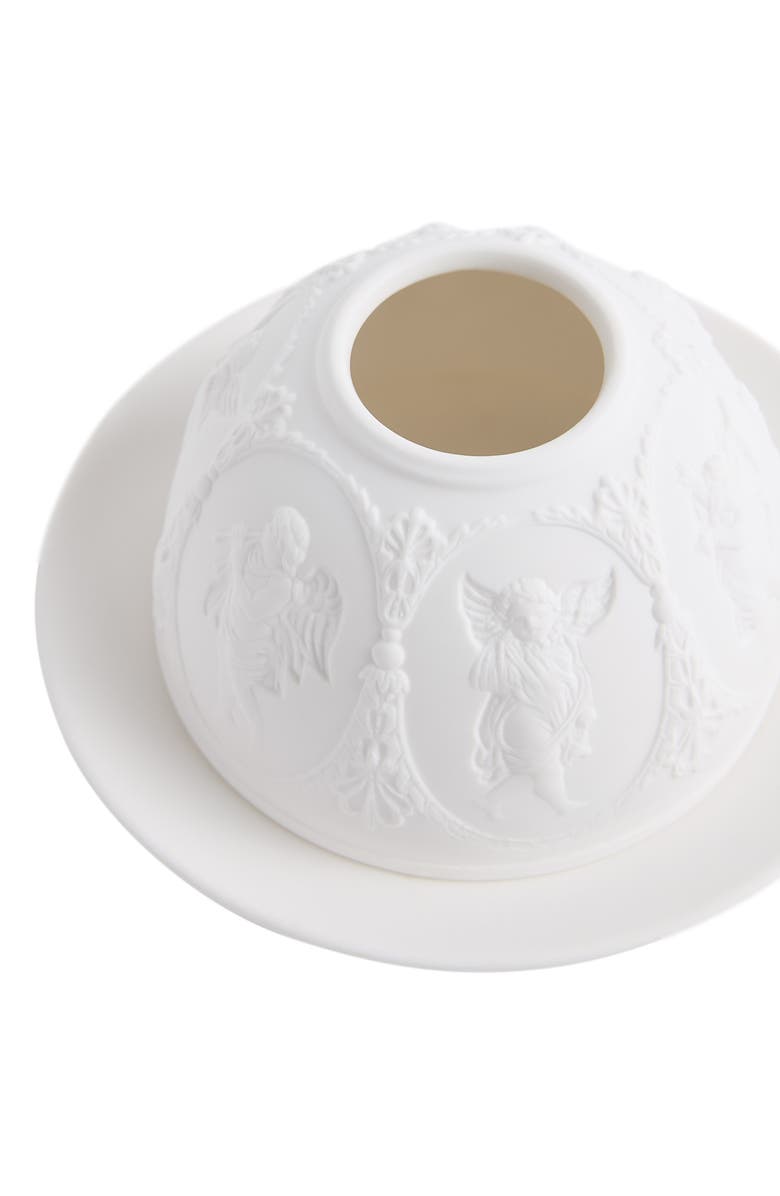 Wedgwood Festive Cherub Lithophane Vase & Plate Set, Alternate, color, White