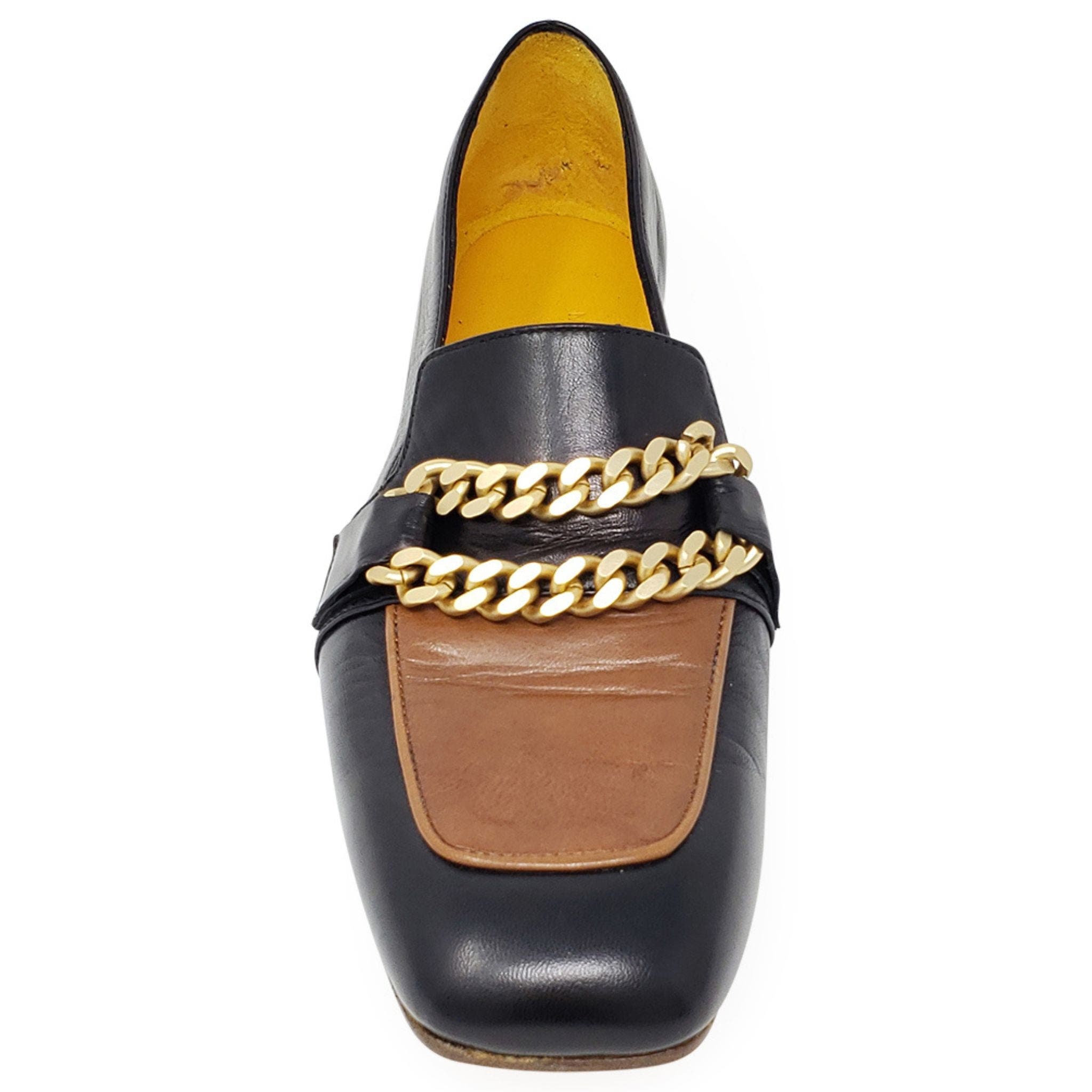 Madison Maison Flat Loafer With Chain, Alternate, color, Black/Tan