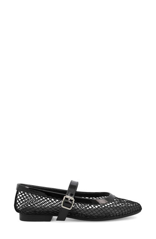 Mia Rayza Woven Mary Jane Flat In Black