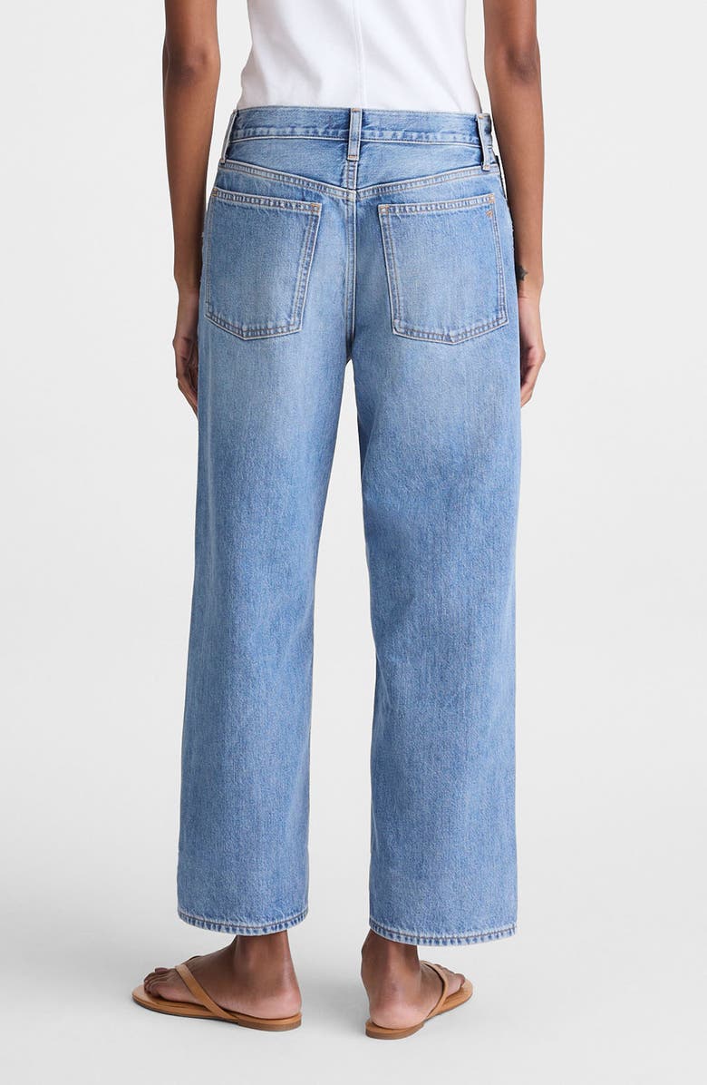 Madewell Embroidered Low Slung Baggy Crop Jeans, Alternate, color, Worn Mid Indigo
