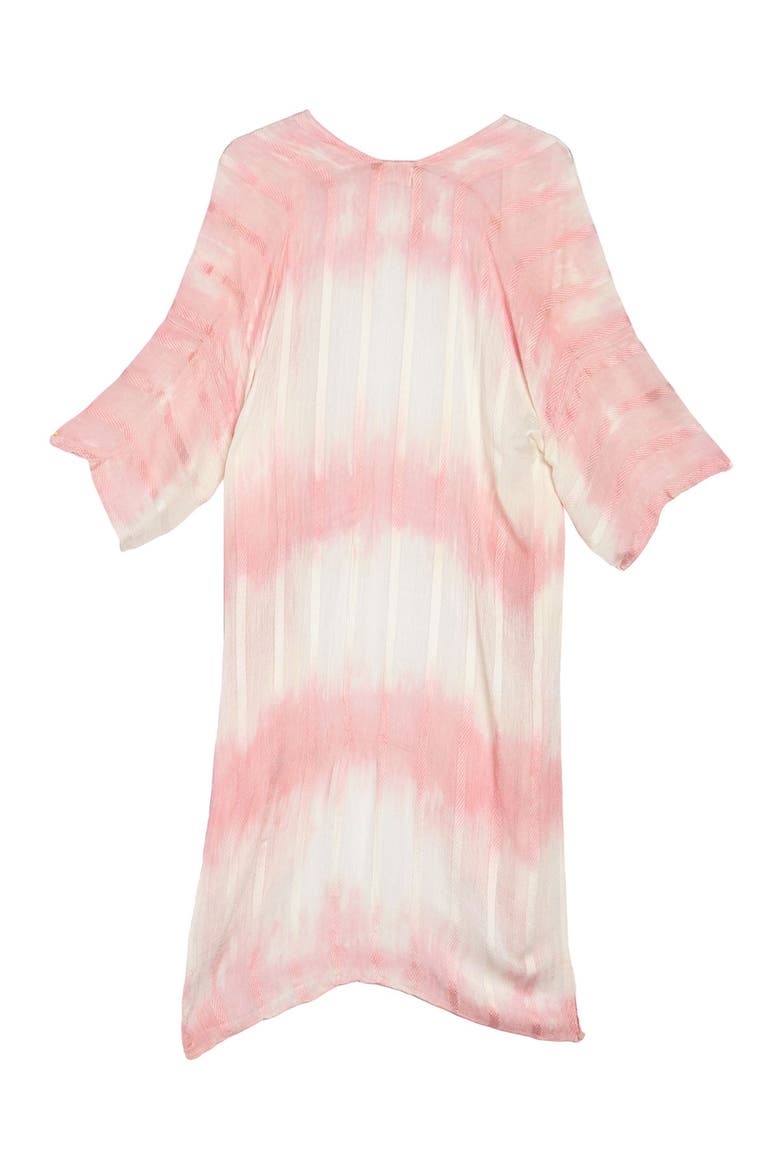 Tie Dye 3/4 Sleeve Ruana Duster, Main, color, PINK COMBO