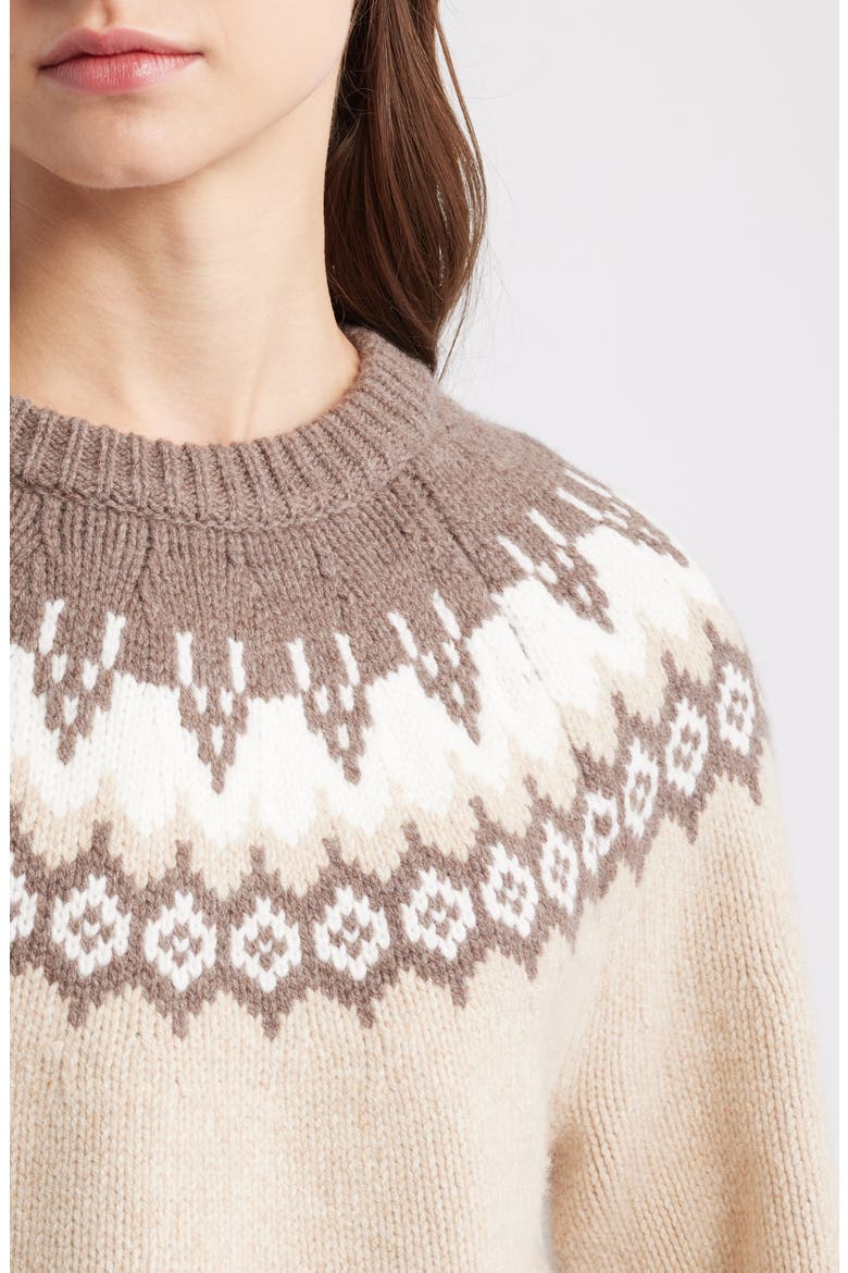 Beth Fair Isle Wool Sweater, Alternate, color, BEIGE MULTI