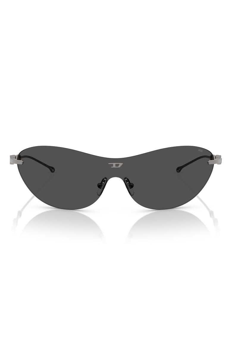 DIESEL<sup>®</sup> 135mm Gradient Oval Shield Sunglasses, Main, color, Matte Gunmetal / Dark Grey