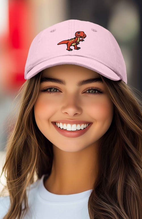Dalix T-rex Embroidered Casual Cap In Washed Pink