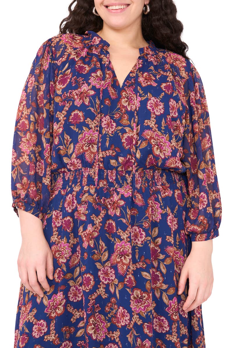 Vince Camuto Metallic Floral Maxi Dress, Alternate, color, 