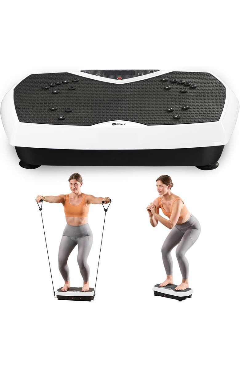 Lifepro Vibration Plate Exercise Machine Magnetic Acupoints Platform for Muscle Toning and Recovery, Main, color, White