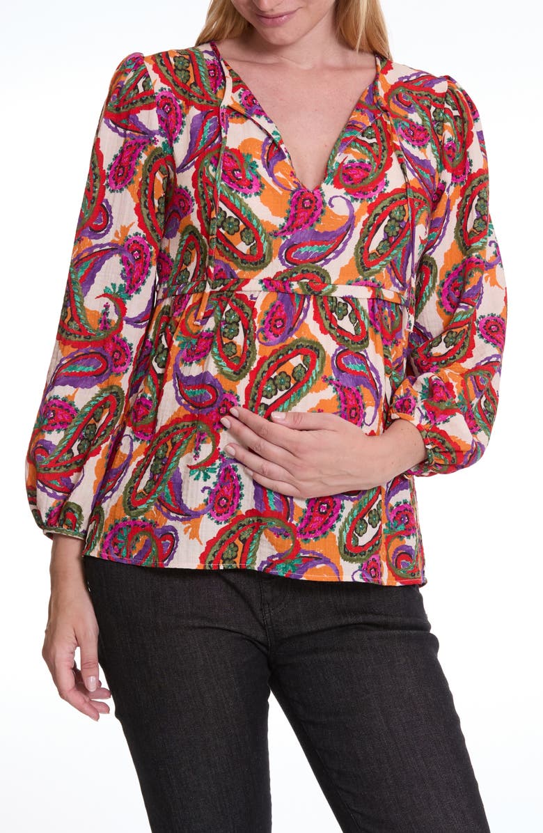 Cache Coeur Latina Long Sleeve Maternity/Nursing Top, Main, color, Paisley Multi