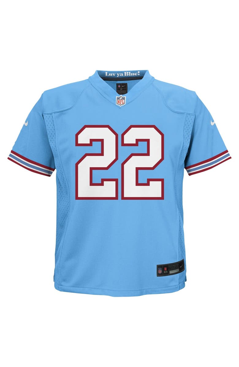 Nike Preschool Nike Derrick Henry Light Blue Tennessee Titans Oilers Throwback Alternate Game Jersey, Alternate, color, 