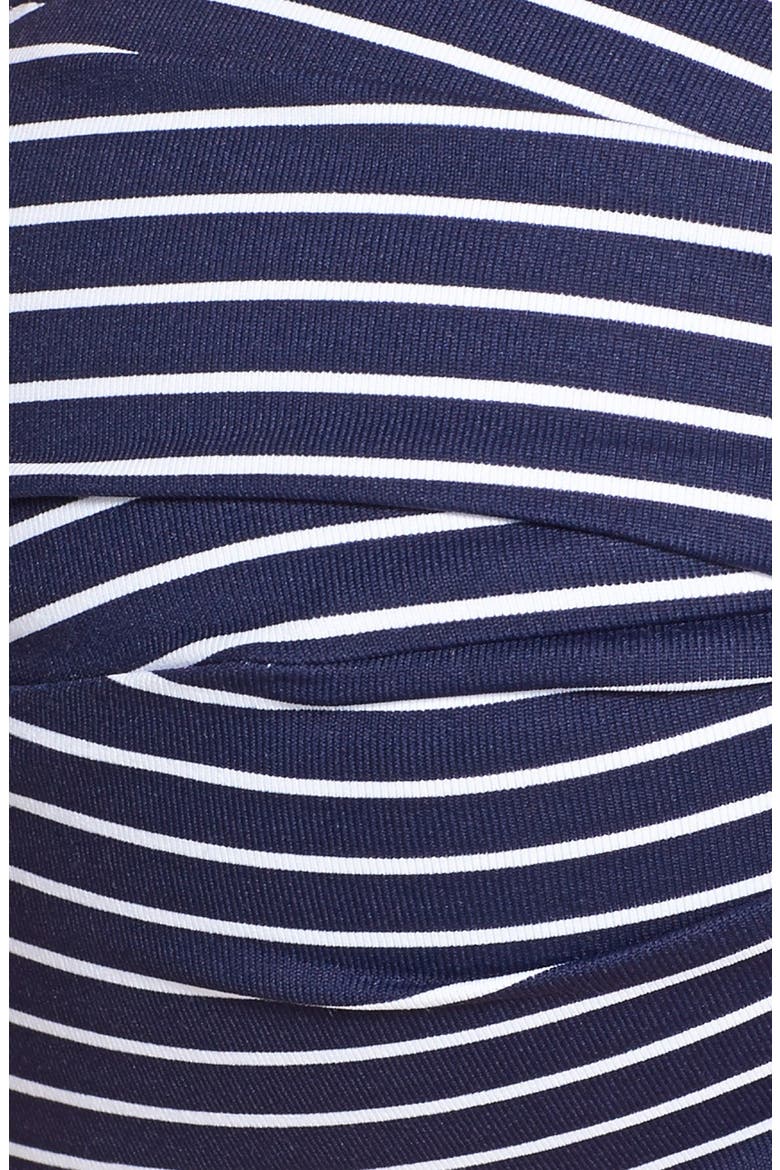 Twist Stripe Bandeau Bikini Top, Alternate, color, MARE NAVY
