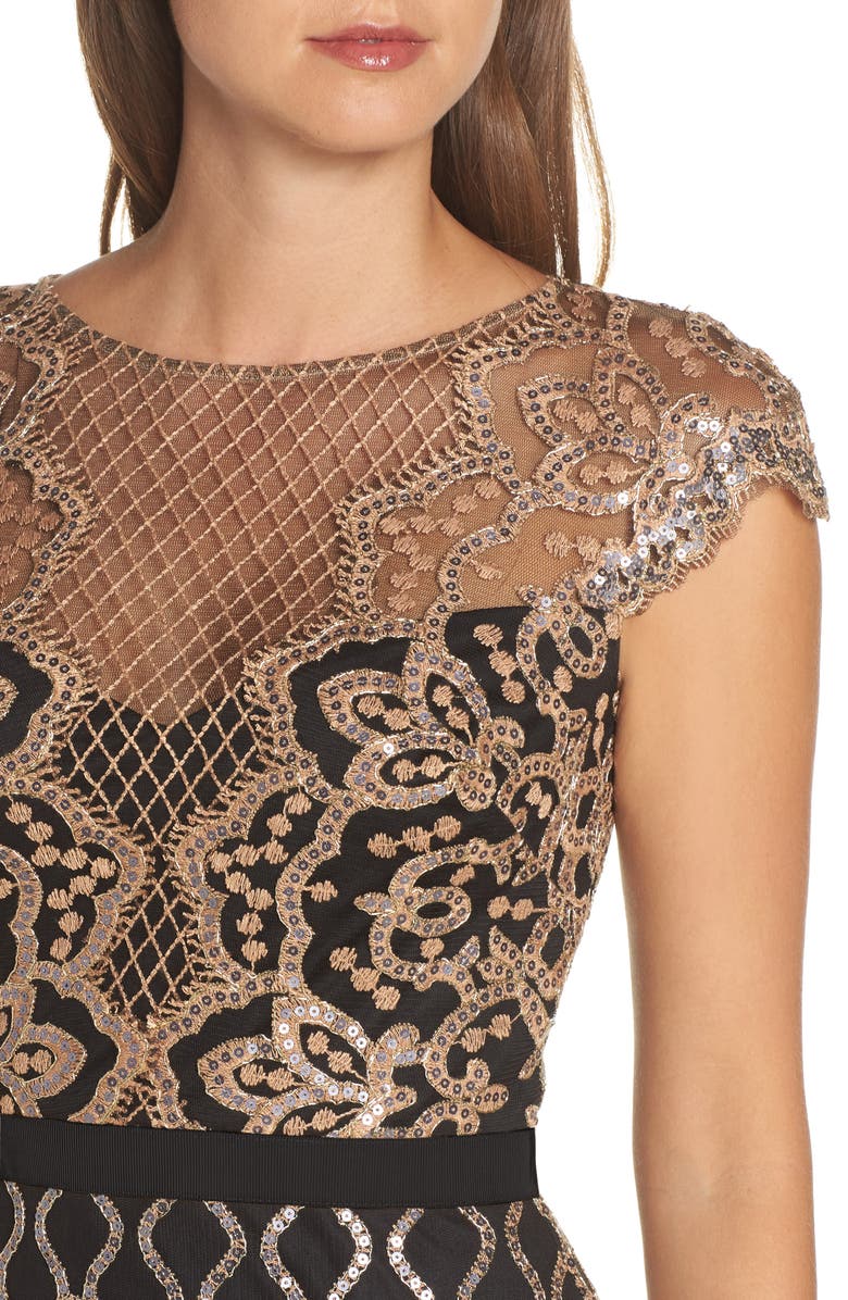 Tadashi Shoji Sequin Lace Body-Con Cocktail Dress, Alternate, color, 