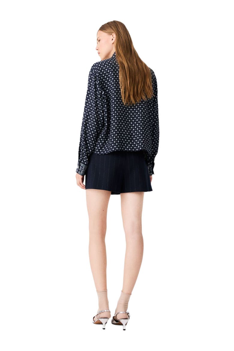 Patterned rhinestone shirt, Alternate, color, Navy loungewear