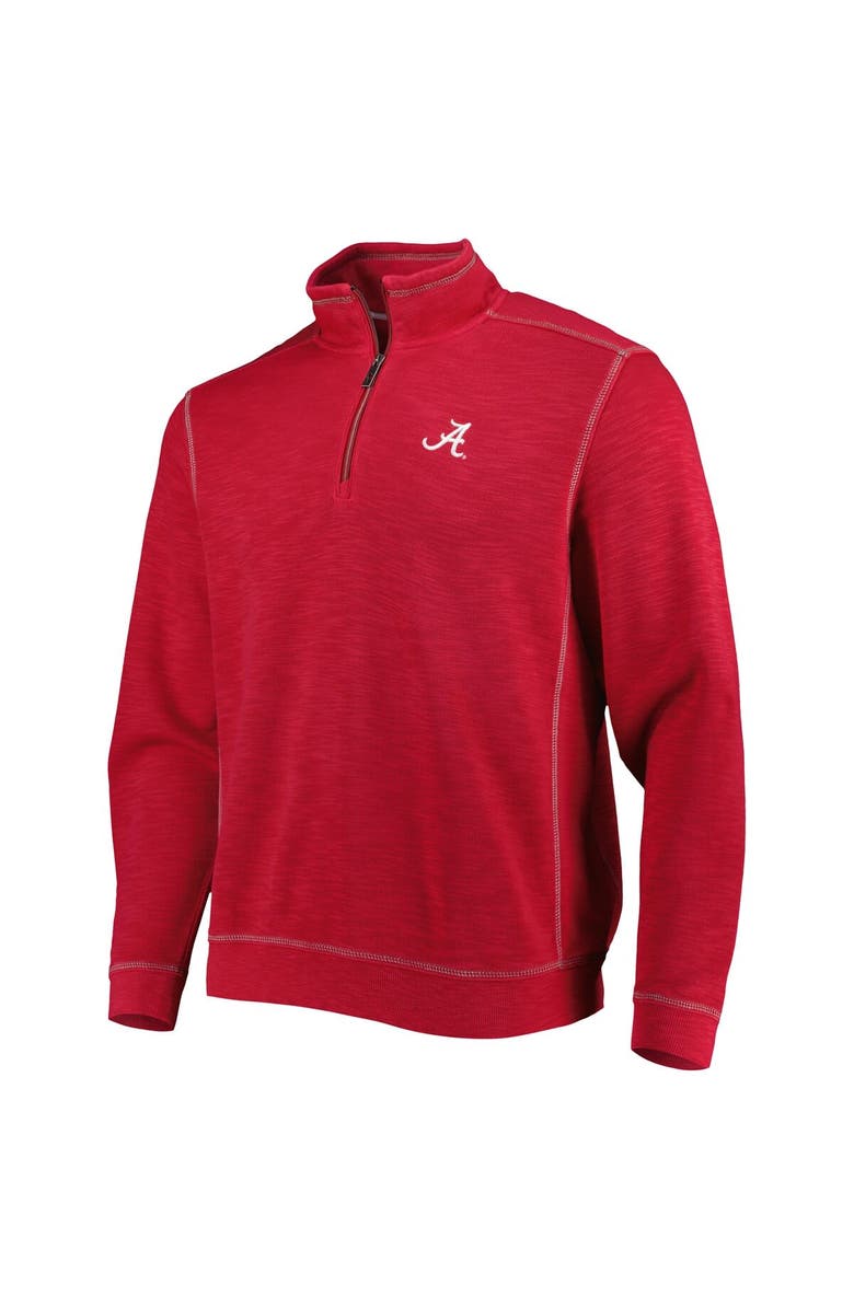 Tommy Bahama Men's Tommy Bahama Crimson Alabama Crimson Tide Sport Tobago Bay Tri-Blend Mock Neck Half-Zip Jacket, Alternate, color, Crimson