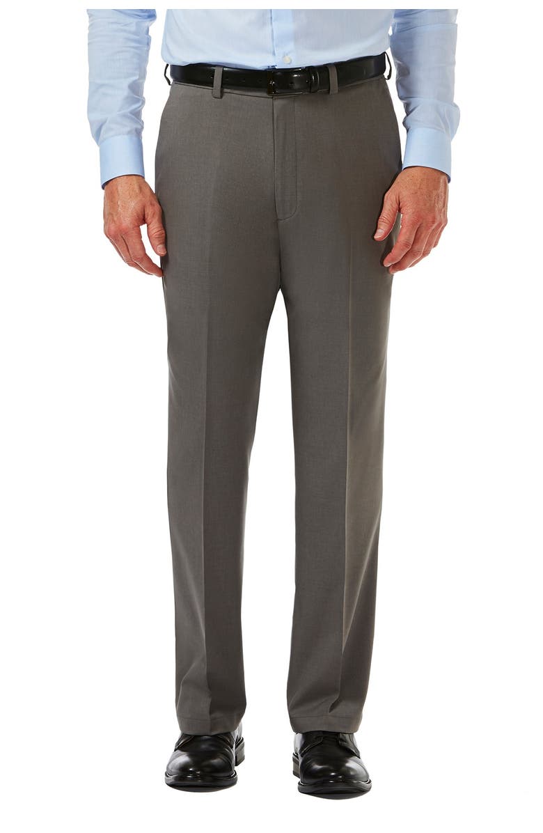 HAGGAR Cool 18<sup>®</sup> PRO Classic Fit Flat Front Pant, Main, color, Htr Grey