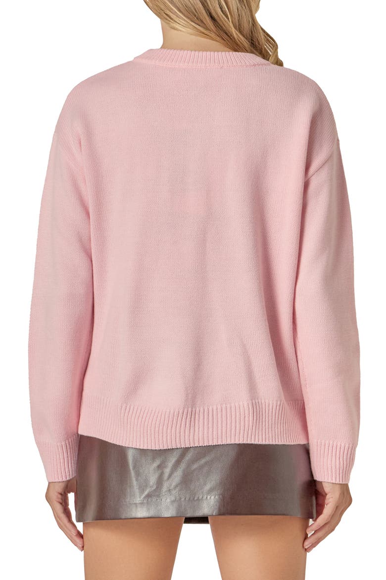 Weekday Motif Sweater, Alternate, color, CANDY PINK