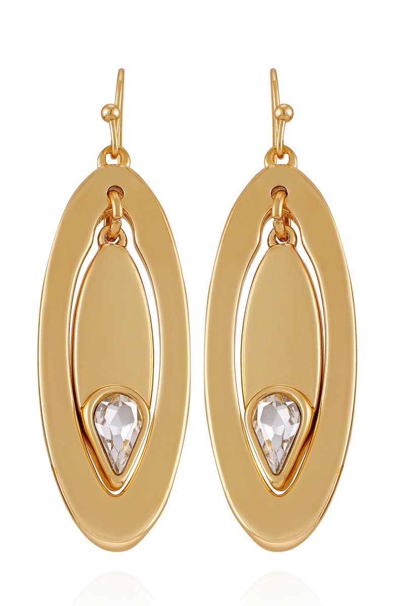 Vince Camuto Oval Drop Earrings, Main, color, Gold/Clear