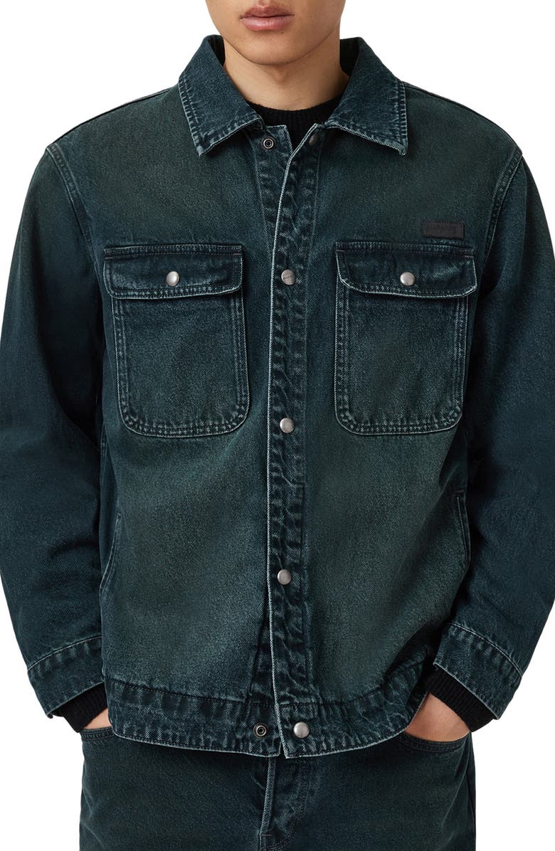 AllSaints Castleford Denim Jacket, Main, color, Phantom Blue