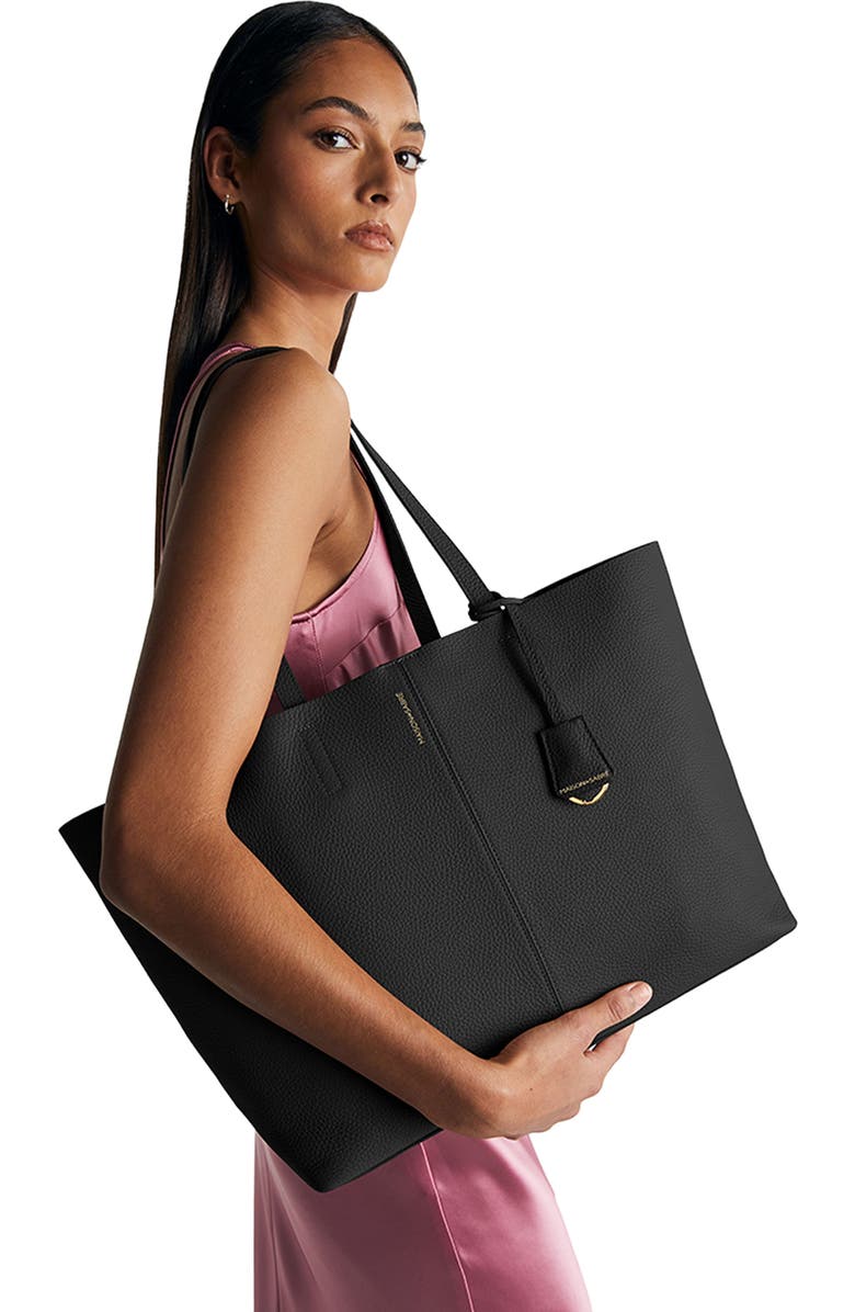 MAISON de SABRÉ Large Leather Snap Soft Tote, Alternate, color, Rouge Noir