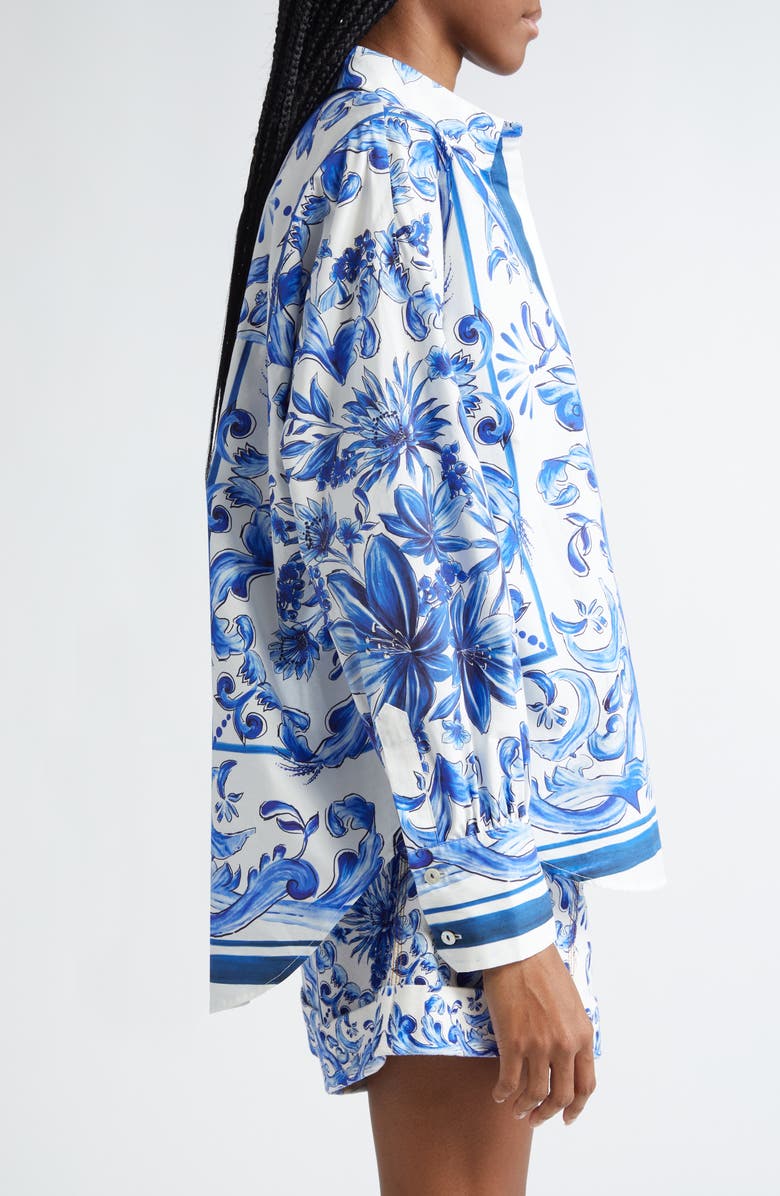 FARM Rio Garden Tiles Cotton Button-Up Shirt, Alternate, color,