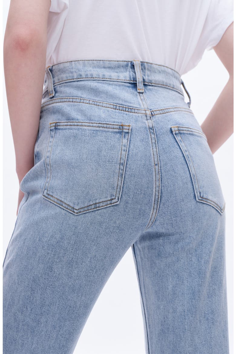 Raw Hem High Waist Wide Leg Jeans, Alternate, color, GLACIER