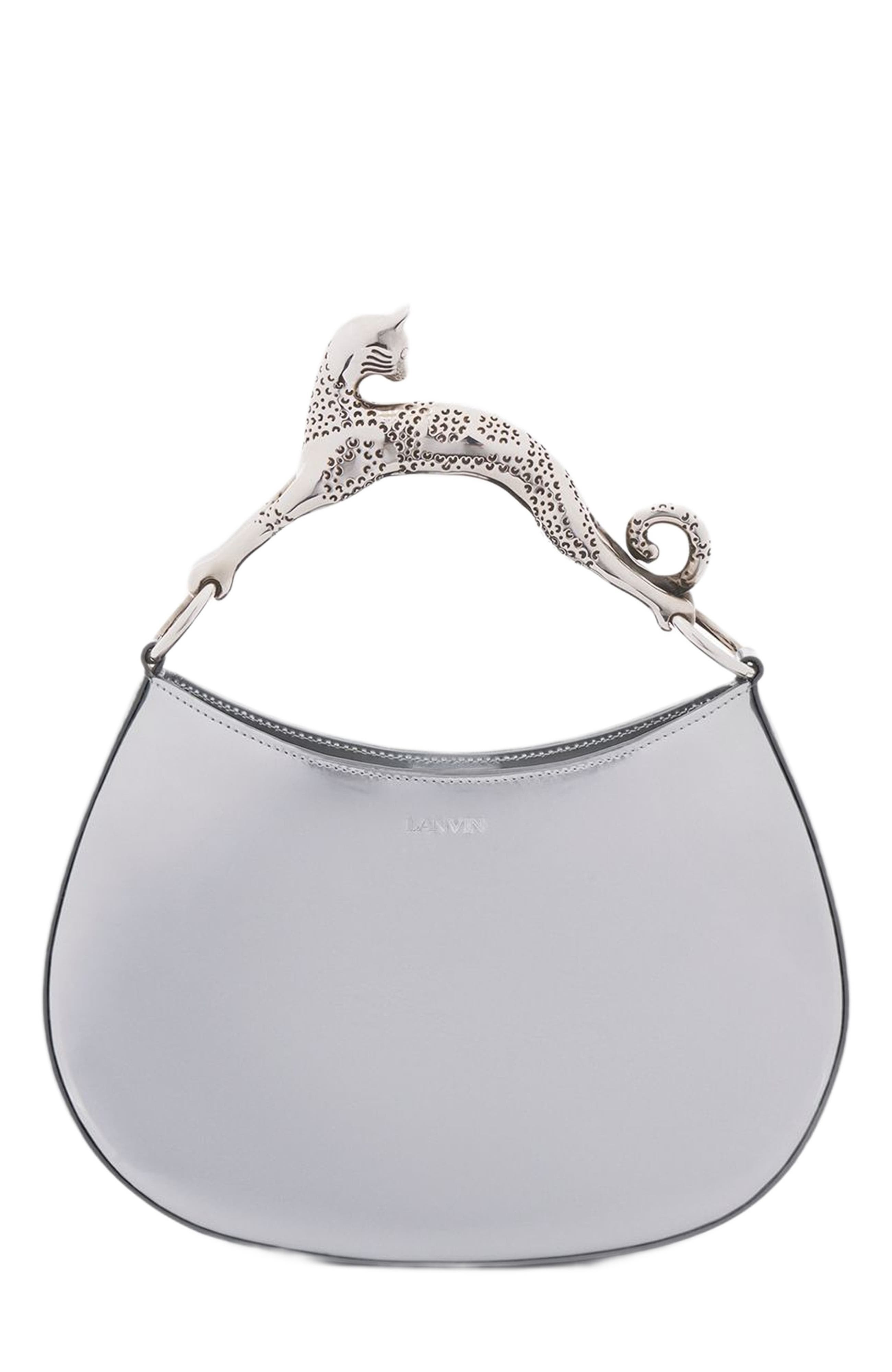 Lanvin Hobo Cat Bag in Metallic Leather, Main, color, 