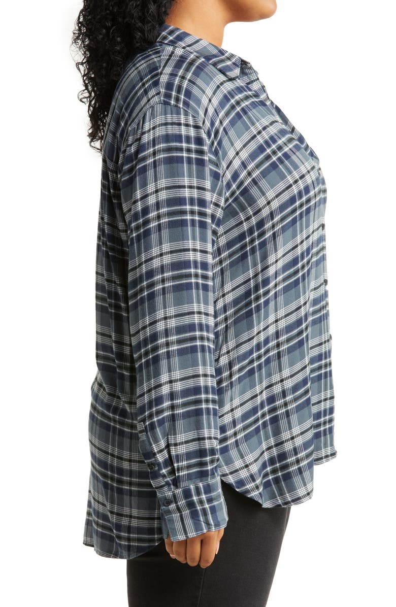 Treasure & Bond Plaid Boyfriend Shirt, Alternate, color, 