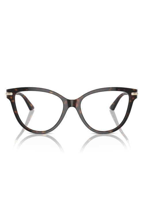 Jimmy Choo 52mm Cat Eye Optical Glasses In Brown