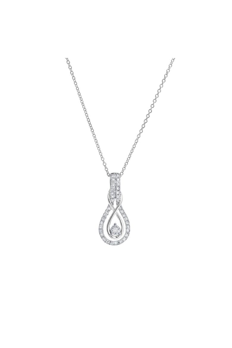 Aveline 14K Gold Diamond Pendant - 0.13 ct, Main, color, 14K White Gold