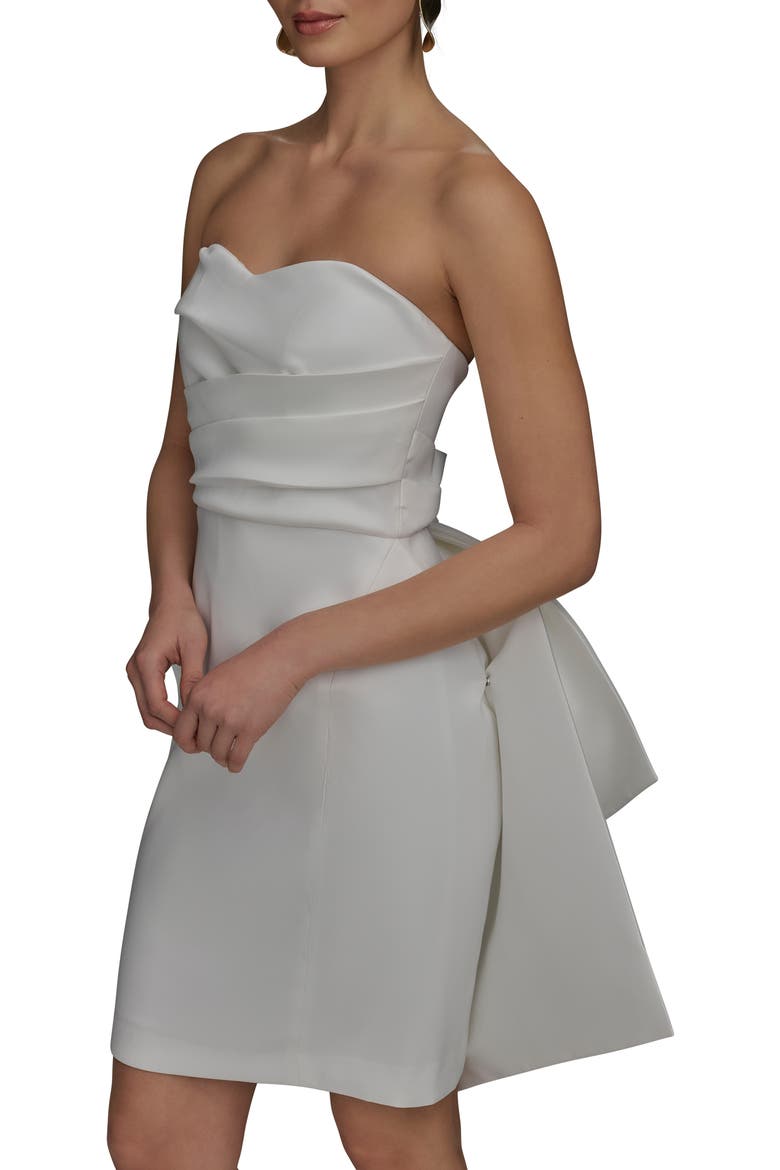Strapless Bow Back Dress, Alternate, color, CREAM