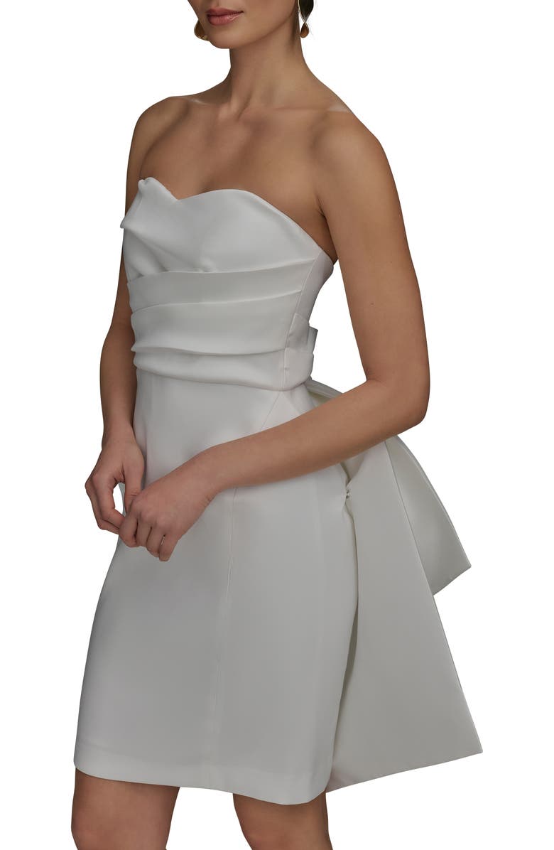 Donna Karan New York Strapless Bow Back Dress, Alternate, color, Cream