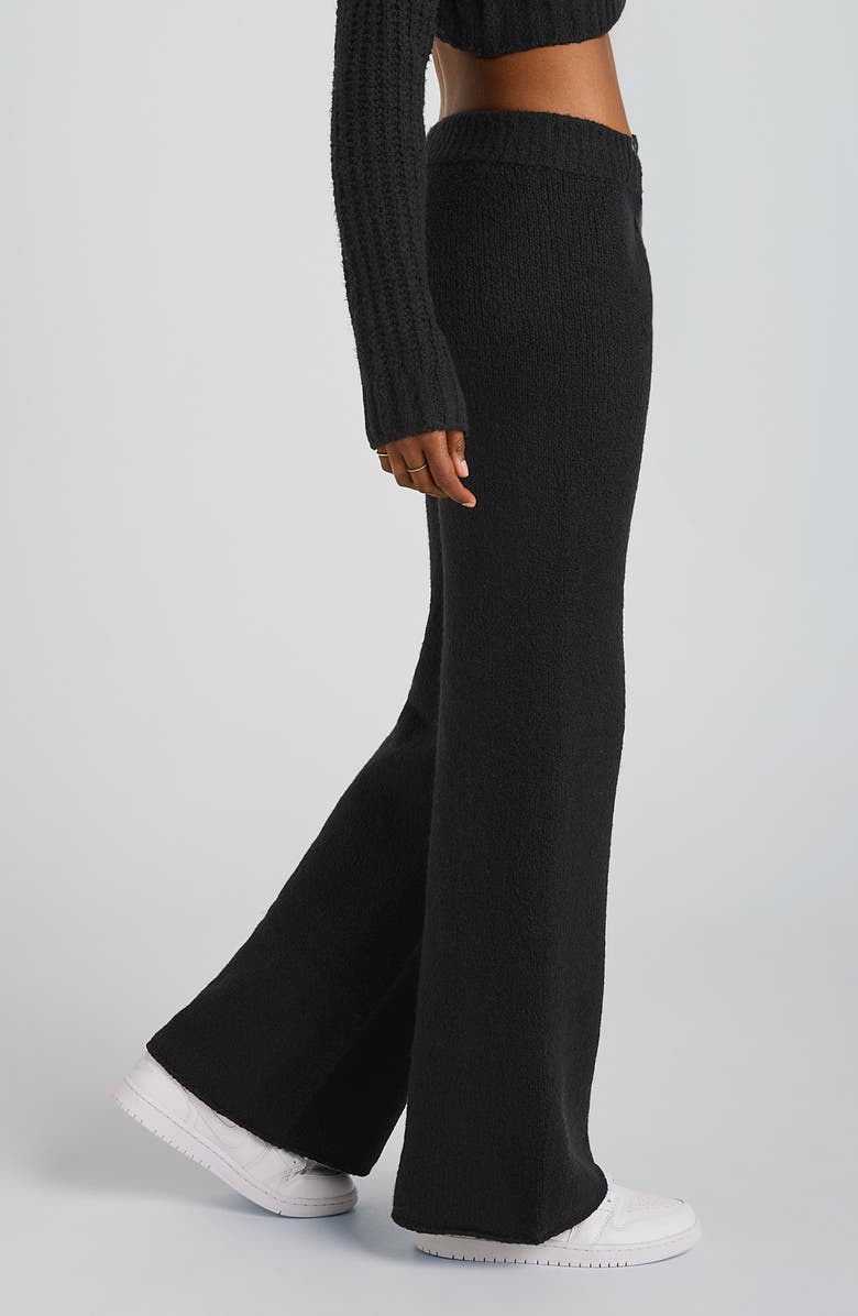 Florence by Mills Mid Rise Wide Leg Knit Pants, Alternate, color, Black