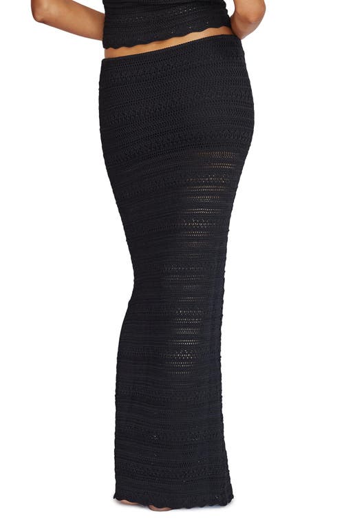 Pq Swim Open Stitch Cover-up Maxi Skirt In Black