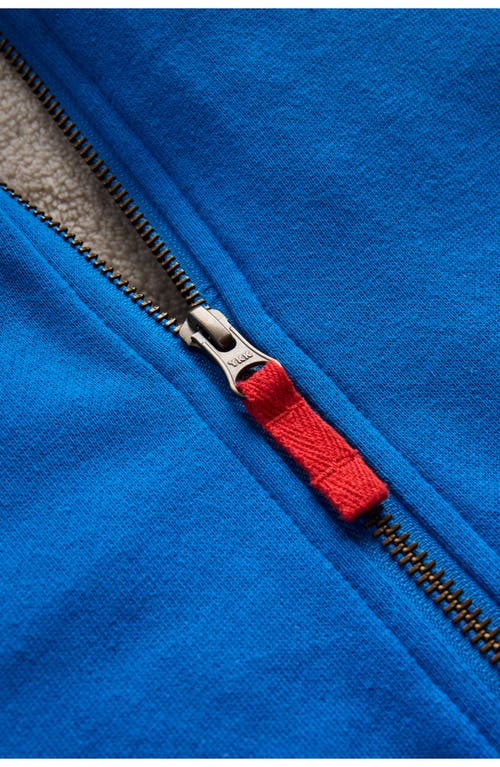 Mini Boden Kids' Cosy Fleece Lined Zip Graphic Hoodie In Blue