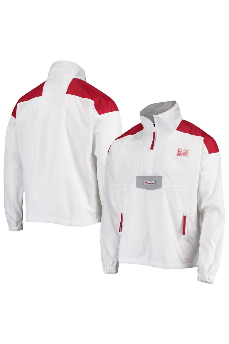 Men's Columbia White Oklahoma Sooners Santa Ana Anorak Quarter-Zip Jacket, Main, color, White