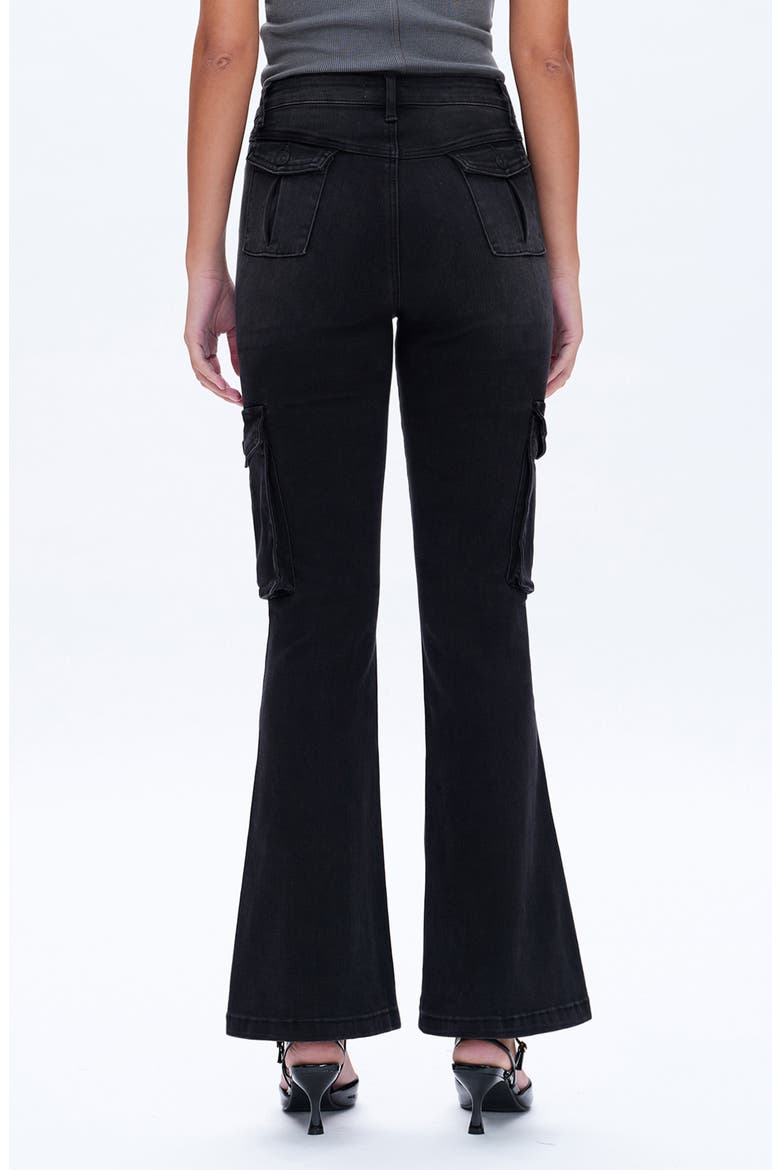 Amy High Waist Flare Cargo Jeans, Alternate, color, BLACK