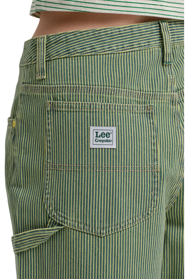 x Crayola Carpenter High Rise Straight Leg Jeans, Alternate, color, LEMON YELLOW STRIPE