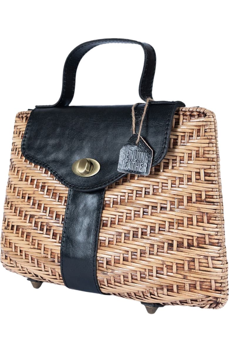 Jelavu Nori Structured Rattan Handbag, Alternate, color, Black