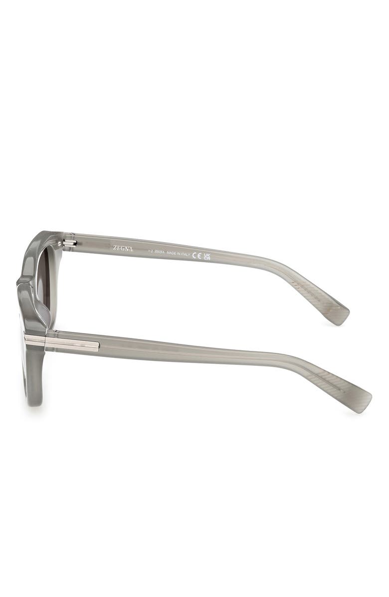 ZEGNA 54mm Rectangular Sunglasses, Alternate, color, Grey / Smoke