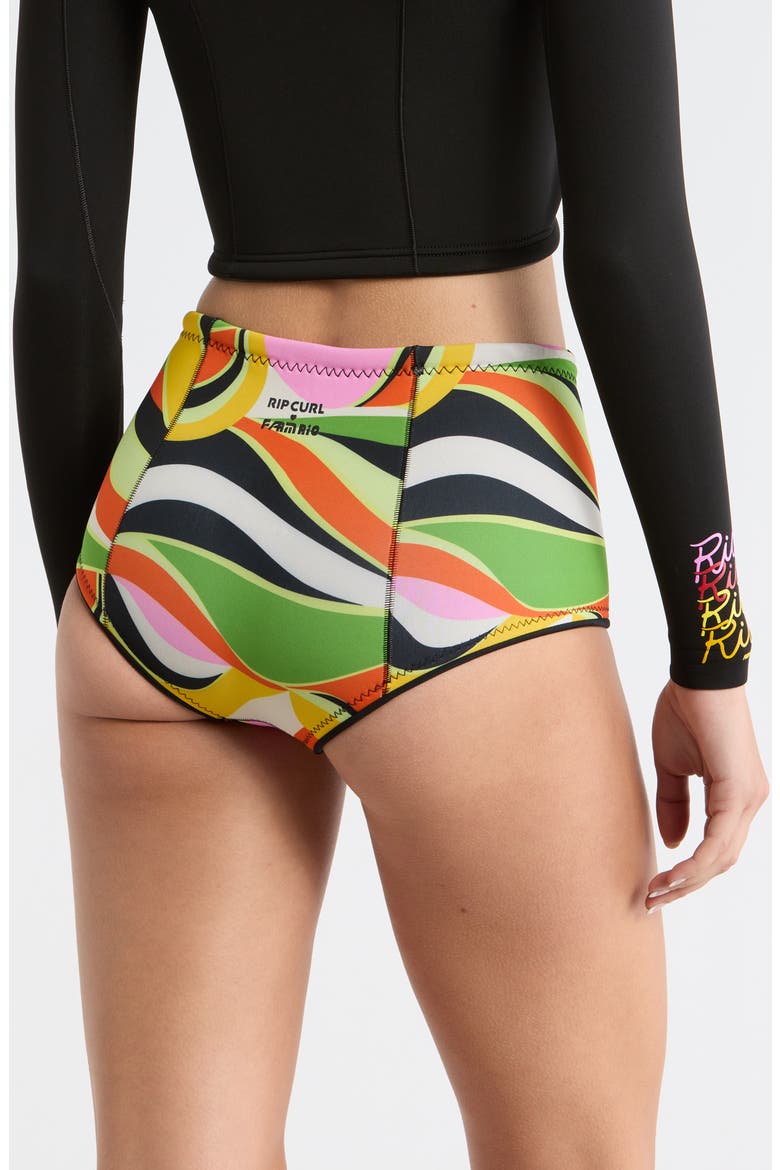 x FARM Rio G-Bomb 1.5mm Neoprene Wetsuit Shorts, Alternate, color, NEON WAVES