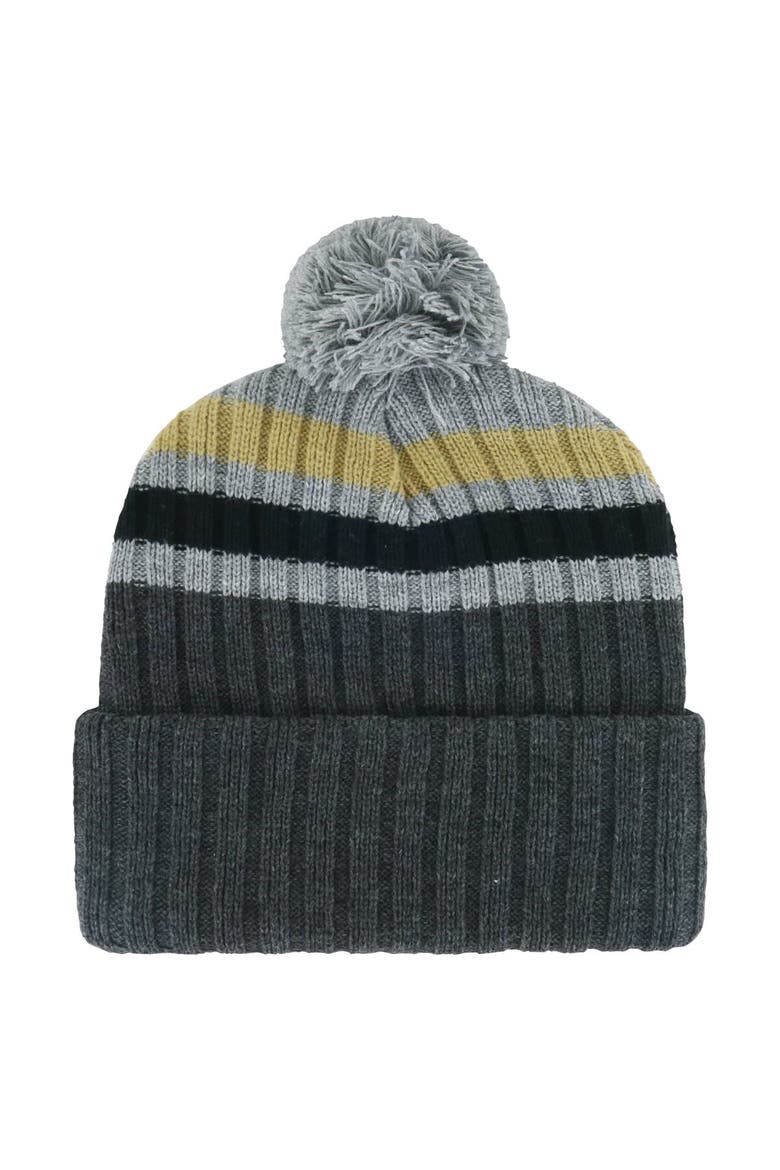 Men's '47 Gray Vegas Golden Knights Stack Patch Cuffed Knit Hat with Pom, Alternate, color, Gray