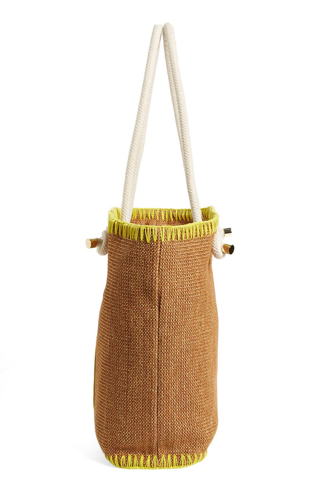 'Pineapple' Woven Tote, Alternate, color, NATURAL