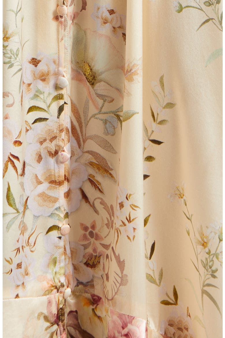 Beaded Print Long Sleeve Silk Dress, Alternate, color, ADORNED IN ARANJUEZ